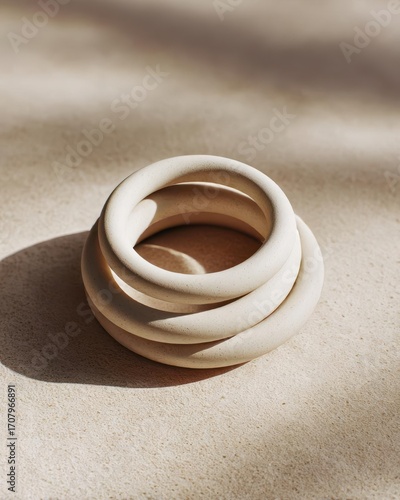 Minimalist Ceramic Ring Sculpture