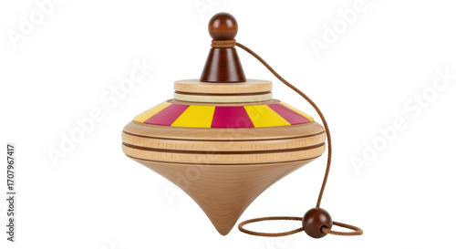 Foto Isolated Wooden Spinning Top