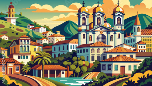 Ouro Preto in Brazil dazzles with Baroque churches, ornate bridges, and terracotta rooftops cascading down verdant hills, echoing the wealth of colonial gold mining and enduring cultural splendor of M