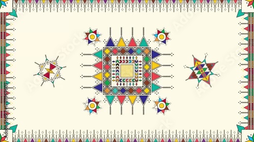 Traditional Saudi Arabia Al Qatt Al Asiri motion graphic composition  loop