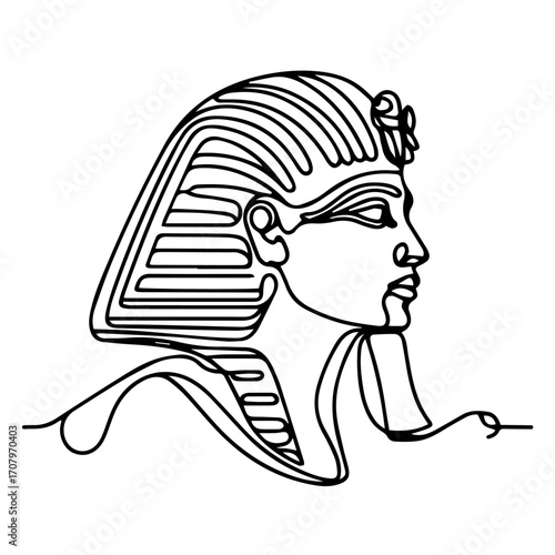 Pharaoh Mask Line Art