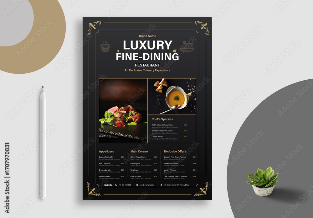 Vintage Restaurant Food Menu Layout Stock Template | Adobe Stock