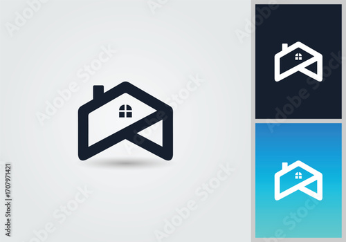 House logo design on dark background