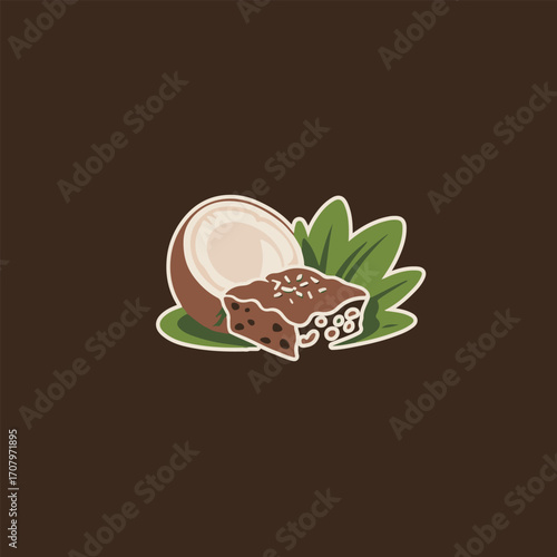 vector illustration of coconut brownies