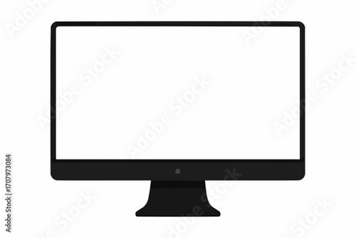 lcd monitor isolated on white