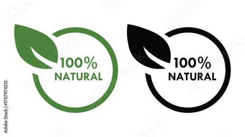 100 percent natural Vector Label Set. 100 percent natural icon set. 100 percent natural sign, logo, badge, icon, sticker, label, emblem, stamp, symbol, black, line, flat vector, isolated illustration	