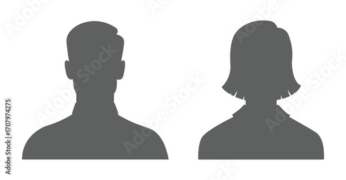 Flat illustration in grayscale. Avatar, user profile, person icon, profile picture. Suitable for social media profiles, icons, screensavers and as a template.