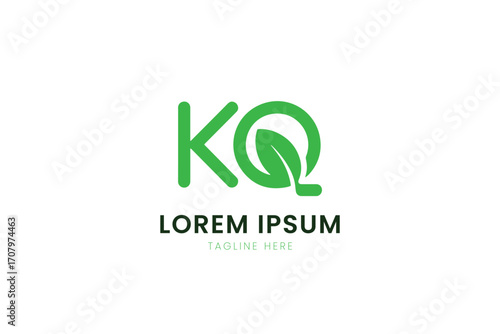 Minimalist green leaf letter logo design simple eco-friendly brand identity symbol