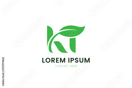 Minimalist green leaf logo design company branding organic nature symbol freshness and growth