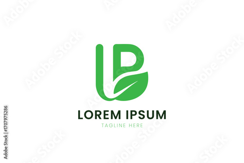 Minimalist green leaf logo design concept for eco-friendly brands and businesses