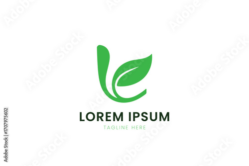 Minimalist green leaf logo design for nature and eco-friendly brands symbolizing growth