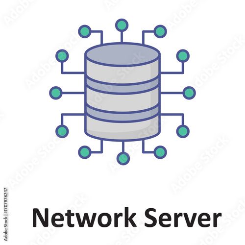 network server Vector Icon which can easily modify or edit