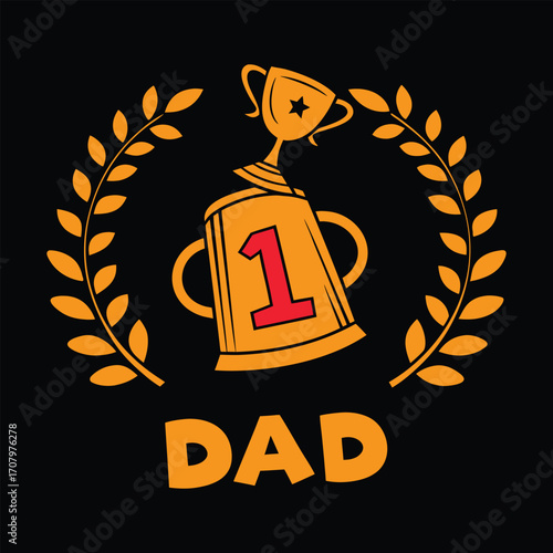 Glowing Gold Beer Mug Trophy with Red Number
