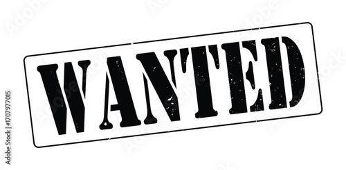 Wanted Red Rubber Stamp Icon on Transparent Background
