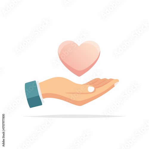 A symbolic representation of care, support, and affection conveyed through a gesture