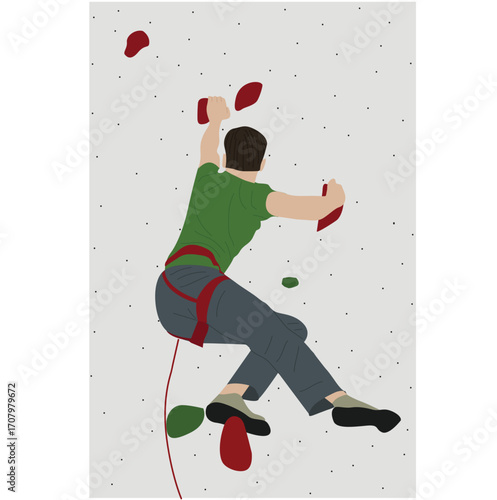 rock climbing man. Rock Climbing Training on Climber Boards 
