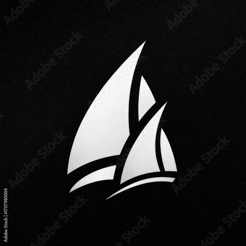 Silhouette of two sailing ships