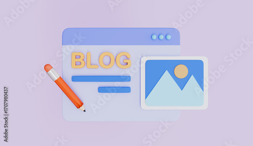 Web browser blog content post on website