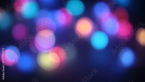 Colorful Bokeh Lights Abstract Background for Festive Design