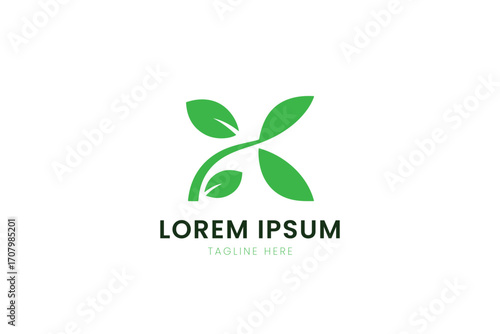Minimalist green leafy logo design