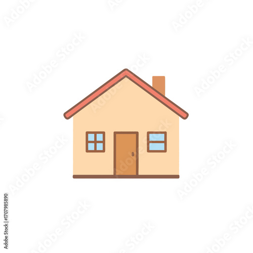 Simple flat house icon vector illustration isolated on a white background. Graphic design element representing home, property, and real estate