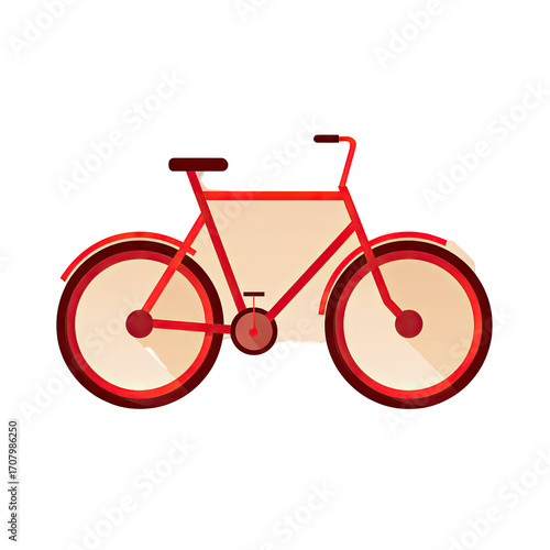 red bicycle flat design isolated on white clip art preview