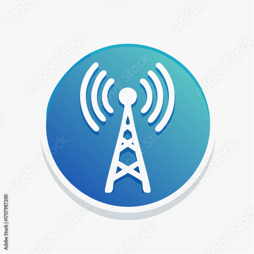 Digital Communication Icon: Representing Wireless Signals and Network Connectivity