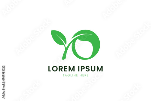 Minimalist green leaf logo design represents growth nature and eco-friendly brands