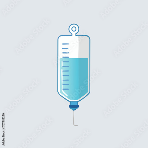 Digital Illustration of an Intravenous Drip Bag with Precise Liquid Level Measurement
