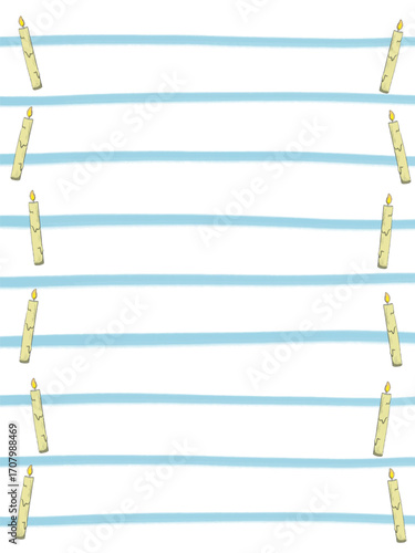 Birthday Candles on Lined Paper. Happy jewish holiday hannukah