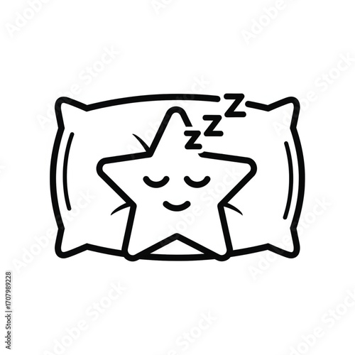 Dreamy Slumber A Sleeping Star Resting Peacefully on a Pillow
