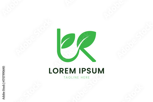 Minimalist green leaf logo design represents nature growth and eco-friendly concepts