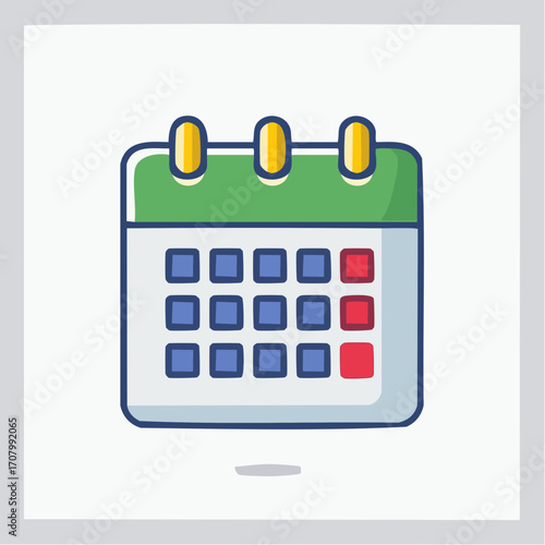 Illustrated calendar icon showcasing schedule management and event planning in a digital format