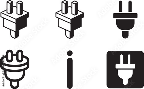 Electrical Plug Connector Illustration for Power Supply and Device Connection Purposes