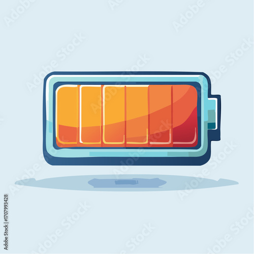 Illustration of a Battery Icon Depicting Energy Levels in a Gradient Design