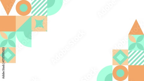 Geometric Harmony Abstract Background Design with Triangle and Circle Shapes.