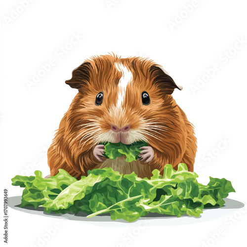  Adorable Guinea Pig Enjoying Fresh Greens
