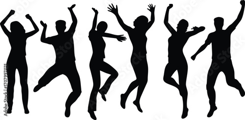 Ballet Dancer Silhouette Collection Vector Illustration,Black and white vector silhouette of couple dancing,set of men and women street dancers in silhouette, Set of black solid people dancing,Ai