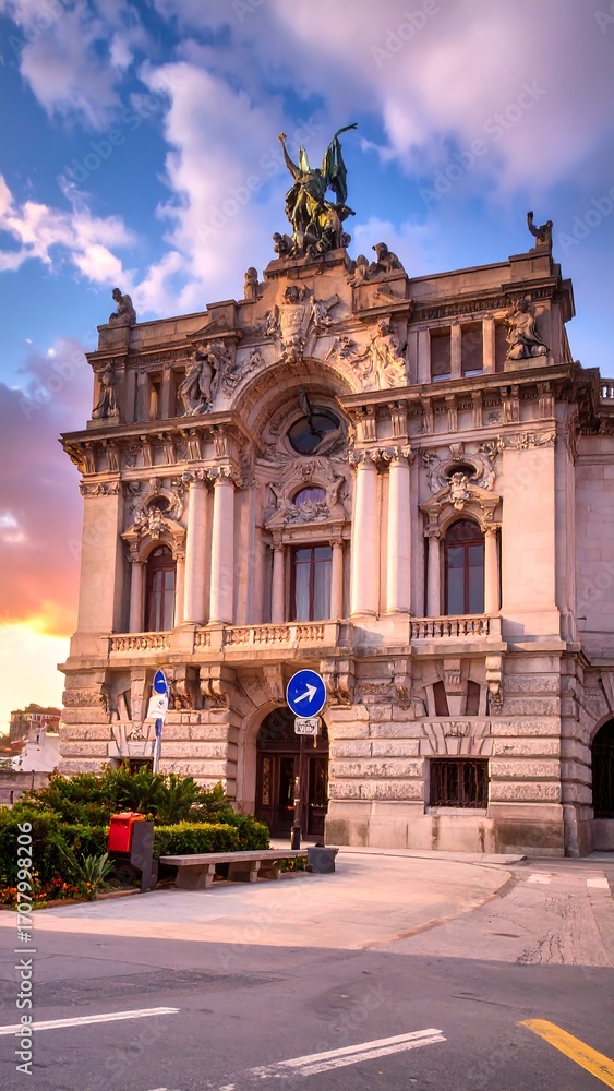 Obraz premium Ornate building at sunset