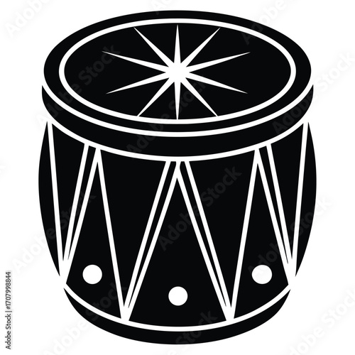 christmas drum vector icon