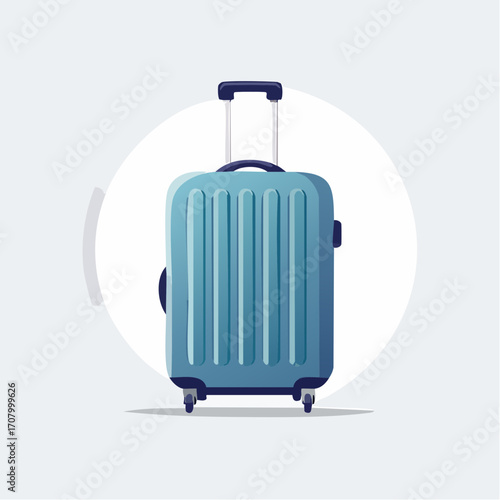 Illustrative depiction of a contemporary teal rolling suitcase, ideal for globetrotting journeys