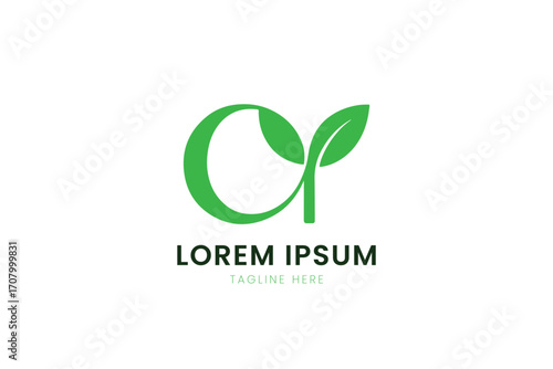 Minimalist green leaf logo design subtle curves nature inspired graphic element