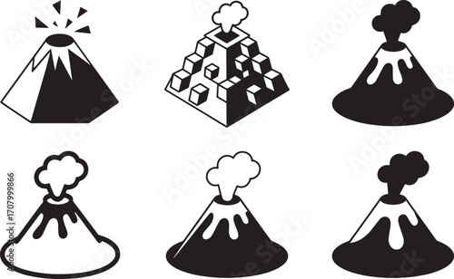 Volcanic Eruption Icon A Symbol of Geological Activity and Natural Power with Explosive Force