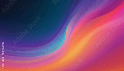Vibrant abstract background with smooth, flowing gradient waves and dynamic light effects, a modern colorful illustration