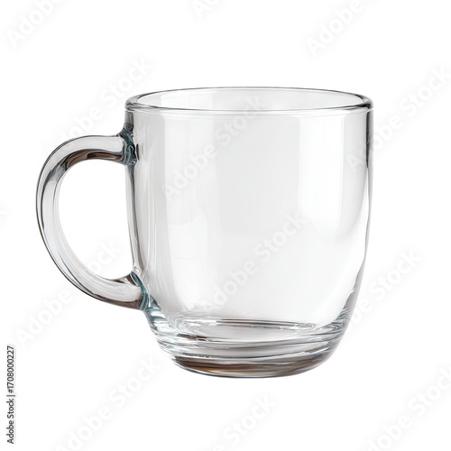 Clear glass mug with handle