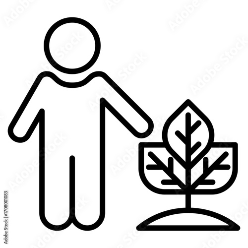 Rewilding line icon