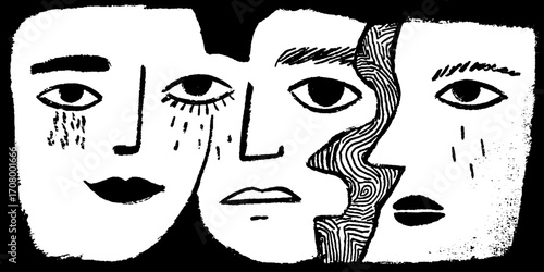 Emotional expression through abstract masks: a creative collection for art and design