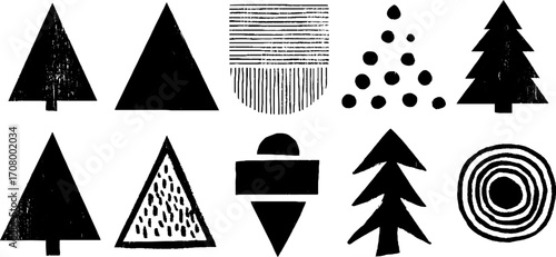 Geometric and nature-inspired abstract triangle designs for creative projects