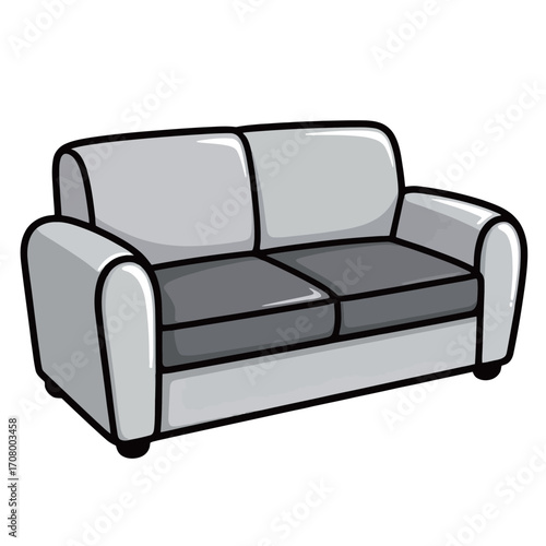 A cozy and inviting couch illustration with a simple design, suitable for home, comfort, and interior design concepts.