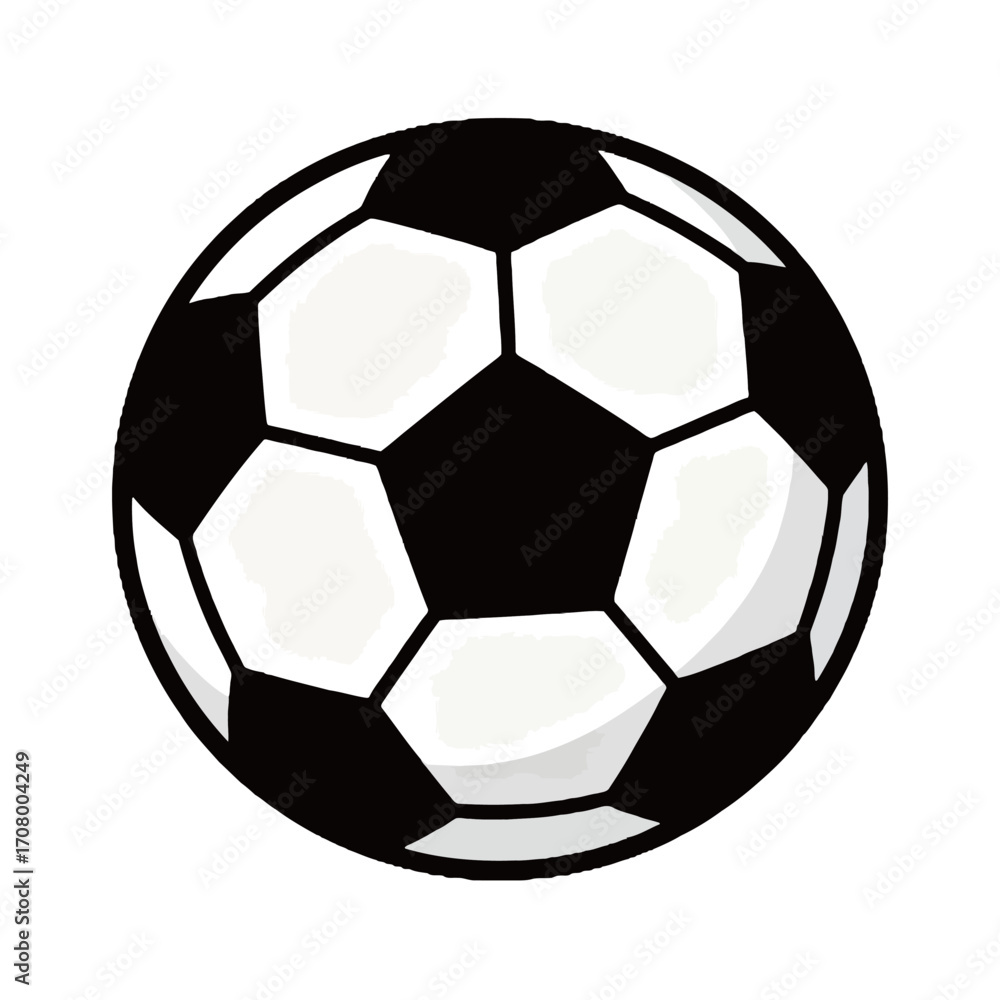 Fototapeta premium A classic soccer ball with its iconic black and white hexagonal pattern, perfect for sports and team-related content.